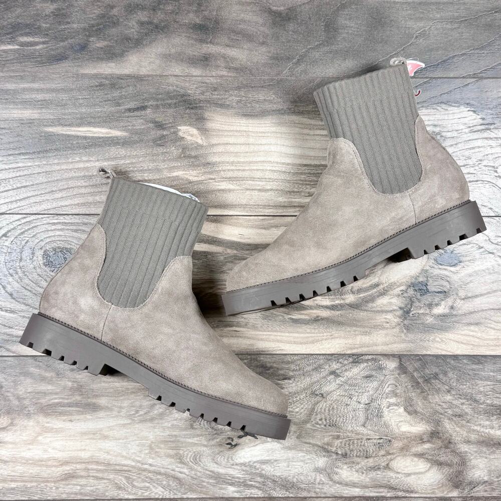 NEW Blondo Hallie 10M Taupe Suede Waterproof Chelsea Boots Booties - Picture 4 of 11